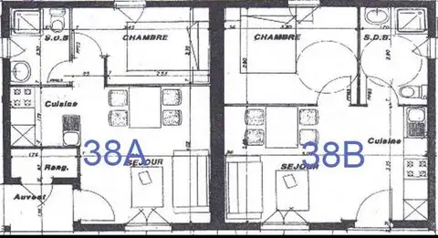 Plan des logements 38A et 38B
